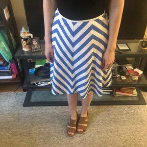 Talbots knee-length nautical chevron skirt (EUC)